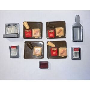 Barbie Mcdonalds Vintage 1982 Playset Accessories Burger Meals Cups Trays Fries
